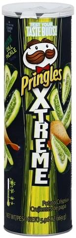 Pringles Screamin Dill Pickle Flavored Potato Crisps Oz Nutrition Information Innit