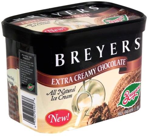 BREYERS Extra Creamy Chocolate All Natural Ice Cream 0 5 Gl