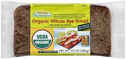 Mestemacher Organic Whole Rye Bread Oz Nutrition Information