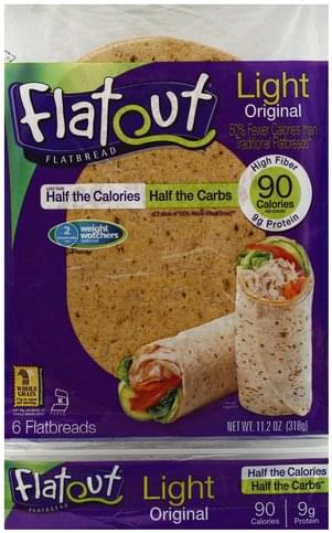 Flatout Light Original Flatbread Ea Nutrition Information Innit