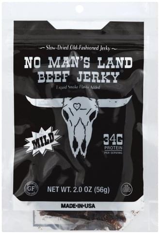 No Mans Land Liquid Smoke Added Mild Beef Jerky 2 Oz Nutrition