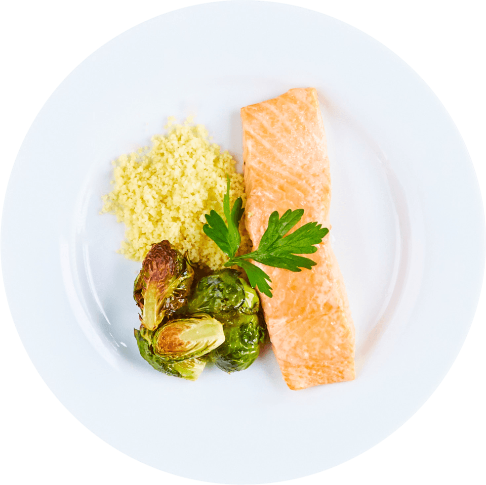 Salmon Fillet with Brussels Sprouts & Couscous - Innit