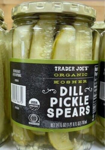 Trader Joe's Organic Dill Pickle Spears - 28 g, Nutrition Information ...