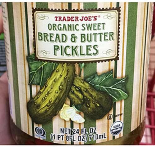 Trader Joe S Organic Sweet Bread Butter Pickles 28 G Nutrition Information Innit