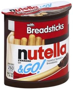 Nutella Hazelnut Spread + Breadsticks - 1.8 oz, Nutrition Information ...