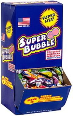 Super Bubble Assorted Flavors Bubble Gum - 74.1 Ea, Nutrition ...