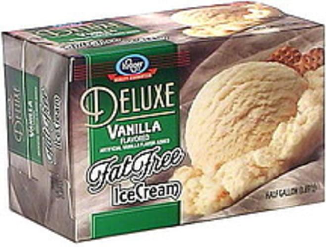 Kroger Vanilla Deluxe Fat Free Ice Cream - 0.5 gl, Nutrition ...