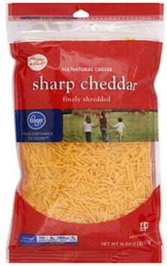 Kroger Sharp Cheddar Finely Shredded Cheese - 16 Oz, Nutrition ...