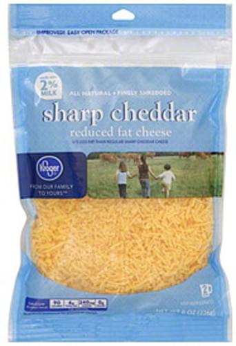 Kroger Sharp Cheddar Reduced Fat Finely Shredded Cheese 8 Oz Nutrition Information Innit 