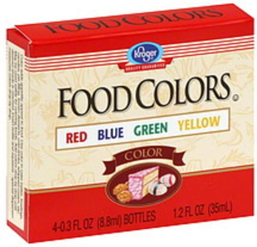 Kroger Red Blue Green Yellow Food Colors 4 Ea Nutrition Information Innit