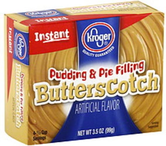 Kroger Instant, Butterscotch Pudding & Pie Filling 3.5 oz, Nutrition