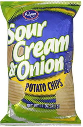 Kroger Sour Cream & Onion Potato Chips - 11 Oz, Nutrition Information ...