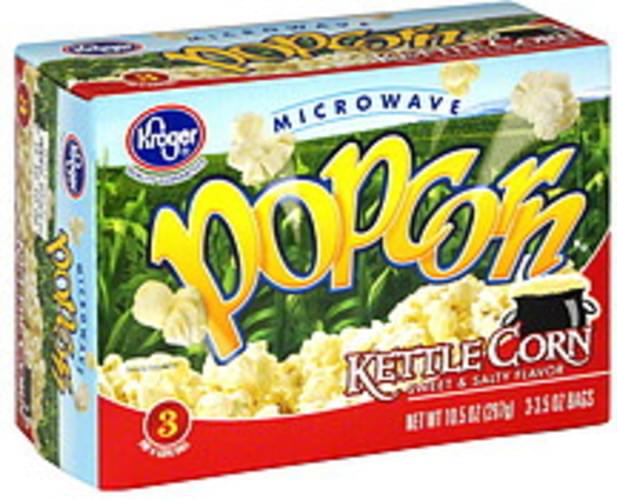 Kroger Kettle Corn Microwave Popcorn 3 ea, Nutrition Information Innit