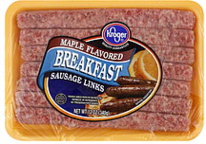 Kroger Breakfast, Maple Flavored Sausage Links - 12 oz, Nutrition ...