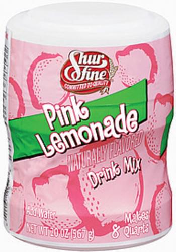 Shurfine Pink Lemonade Drink Mix 20 Oz Nutrition Information Innit 1776