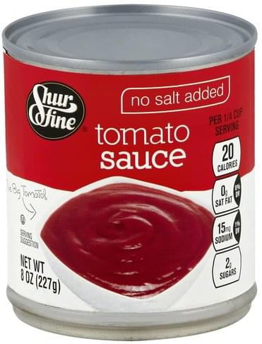 Shurfine Tomato Sauce - 8 oz, Nutrition Information | Innit