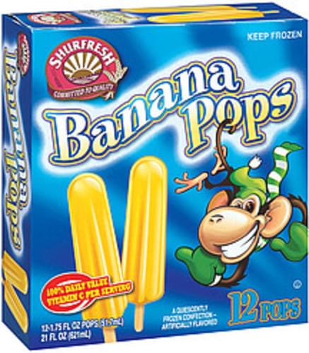 Shurfresh A Quiescently Frozen Confection Banana Pops - 21 oz ...