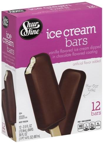 Shurfine Ice Cream Bars - 12 ea, Nutrition Information | Innit