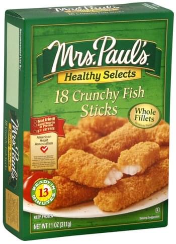 Mrs Pauls 18 Crunchy Fish Sticks - 11 oz, Nutrition Information | Innit