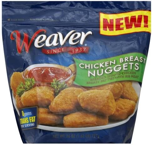 Weaver Chicken Breast Nuggets - 26 oz, Nutrition Information | Innit