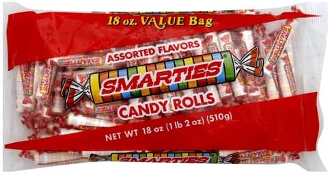 Smarties Rolls, Assorted Flavors Candy - 18 oz, Nutrition Information ...