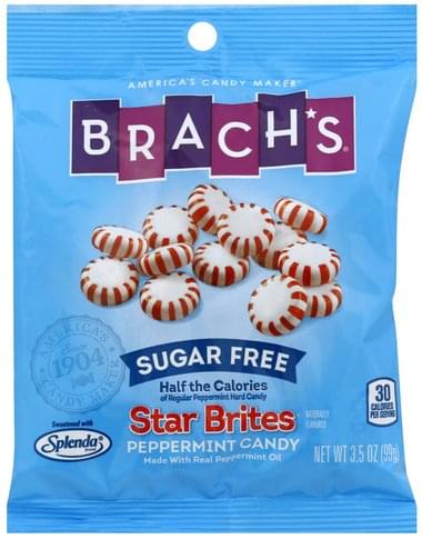 Brachs Sugar Free, Peppermint, Star Brites Candy - 3.5 Oz, Nutrition 