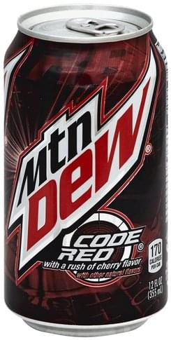 Mountain Dew Code Red Soda 12 Oz Nutrition Information Innit