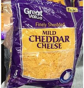 Great Value Shredded Mild Cheddar Cheese - 28 G, Nutrition Information ...