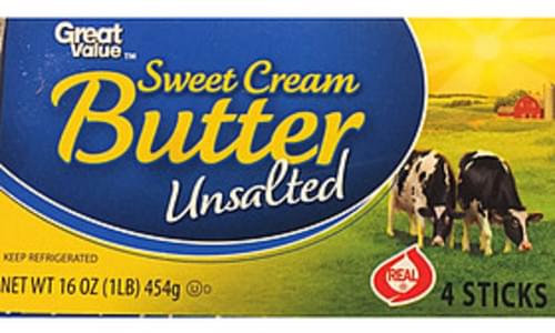 Great Value Unsalted Sweet Cream Butter - 14 G, Nutrition Information ...