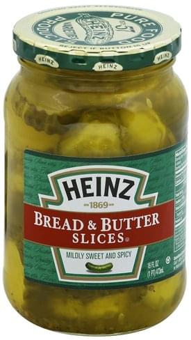 Heinz Bread Butter Slices Pickles 16 Oz Nutrition Information Innit