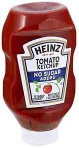 Heinz No Sugar Added, Tomato Ketchup - 29.5 oz, Nutrition Information ...