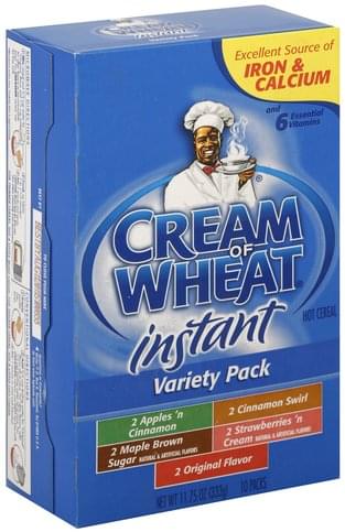 Cream Of Wheat Instant, Variety Pack Hot Cereal - 10 Ea, Nutrition ...