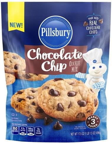 PILLSBURY Chocolate Chip Cookie Mix - 17.5 oz, Nutrition Information ...