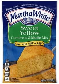 Martha White Sweet Yellow Cornbread & Muffin Mix - 7 oz, Nutrition ...