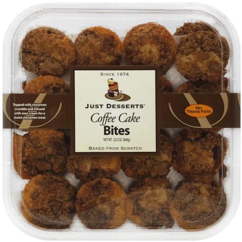 Just Desserts Coffee Cake Bites - 22.5 oz, Nutrition Information | Innit