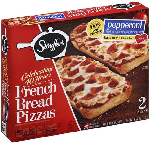 Stouffers French Bread, Pepperoni Pizza - 2 ea, Nutrition Information ...