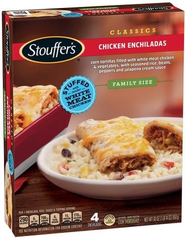 Stouffers Family Size Chicken Enchiladas - 4 ea, Nutrition Information ...