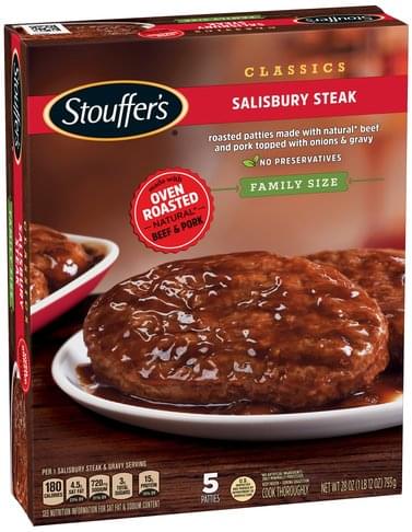 Stouffers Family Size Salisbury Steak - 5 ea, Nutrition Information | Innit