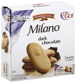 Pepperidge Farm Milano, Dark Chocolate Cookies - 5 ea, Nutrition ...