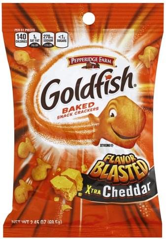 Goldfish Baked, Xtra Cheddar Snack Crackers - 2.45 oz, Nutrition ...