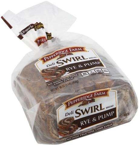 Pepperidge Farm Deli Swirl, Rye & Pump Bread - 16 Oz, Nutrition ...