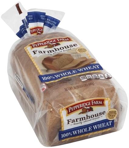 Pepperidge Farm 100% Whole Wheat Bread - 24 Oz, Nutrition Information ...