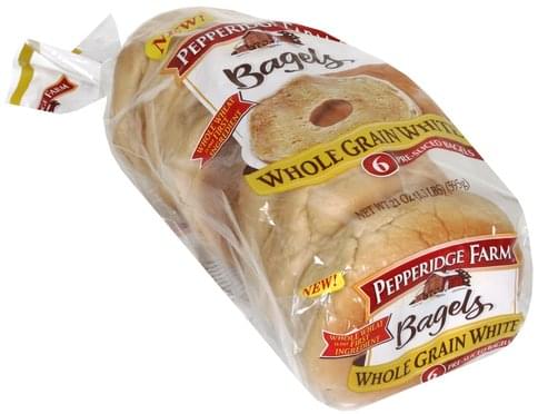 Pepperidge Farm Whole Grain White Pre Sliced Bagels Ea Nutrition Information Innit