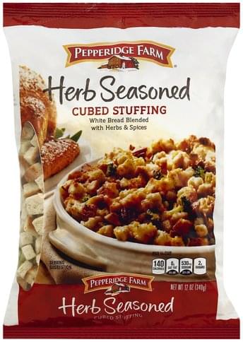 Pepperidge Farm Cubed, Herb Seasoned Stuffing - 12 Oz, Nutrition ...