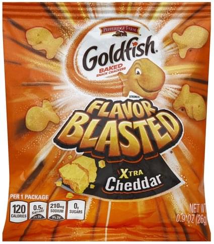 Goldfish Xtra Cheddar Baked Snack Crackers - 0.9 oz, Nutrition ...