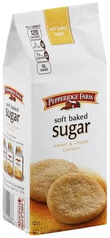 Pepperidge Farm Soft Baked, Sugar Cookies - 7 oz, Nutrition Information ...