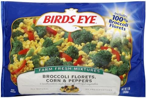 Birds Eye Broccoli Florets, Corn & Peppers - 1 lb, Nutrition