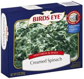 Birds Eye Creamed Spinach - 9 oz, Nutrition Information | Innit