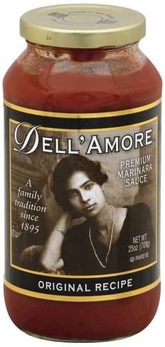 Dell Amore Premium Original Recipe Marinara Sauce 25 Oz Nutrition Information Innit