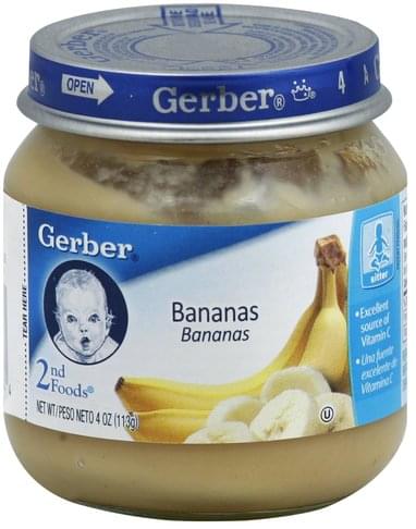 Gerber Bananas - 4 oz, Nutrition Information | Innit